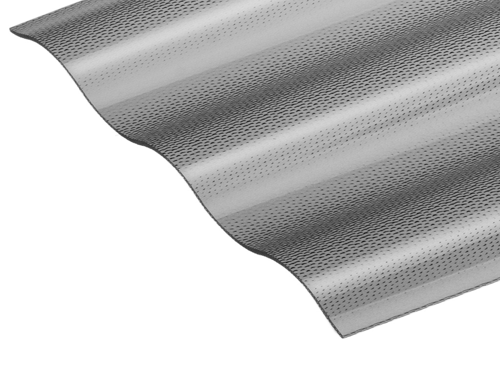 Highlux® Acrylglas-Profilplatte (Plexiglas®-Rohmasse), 3mm Stark, Sinus 76/18, graphit, Perle