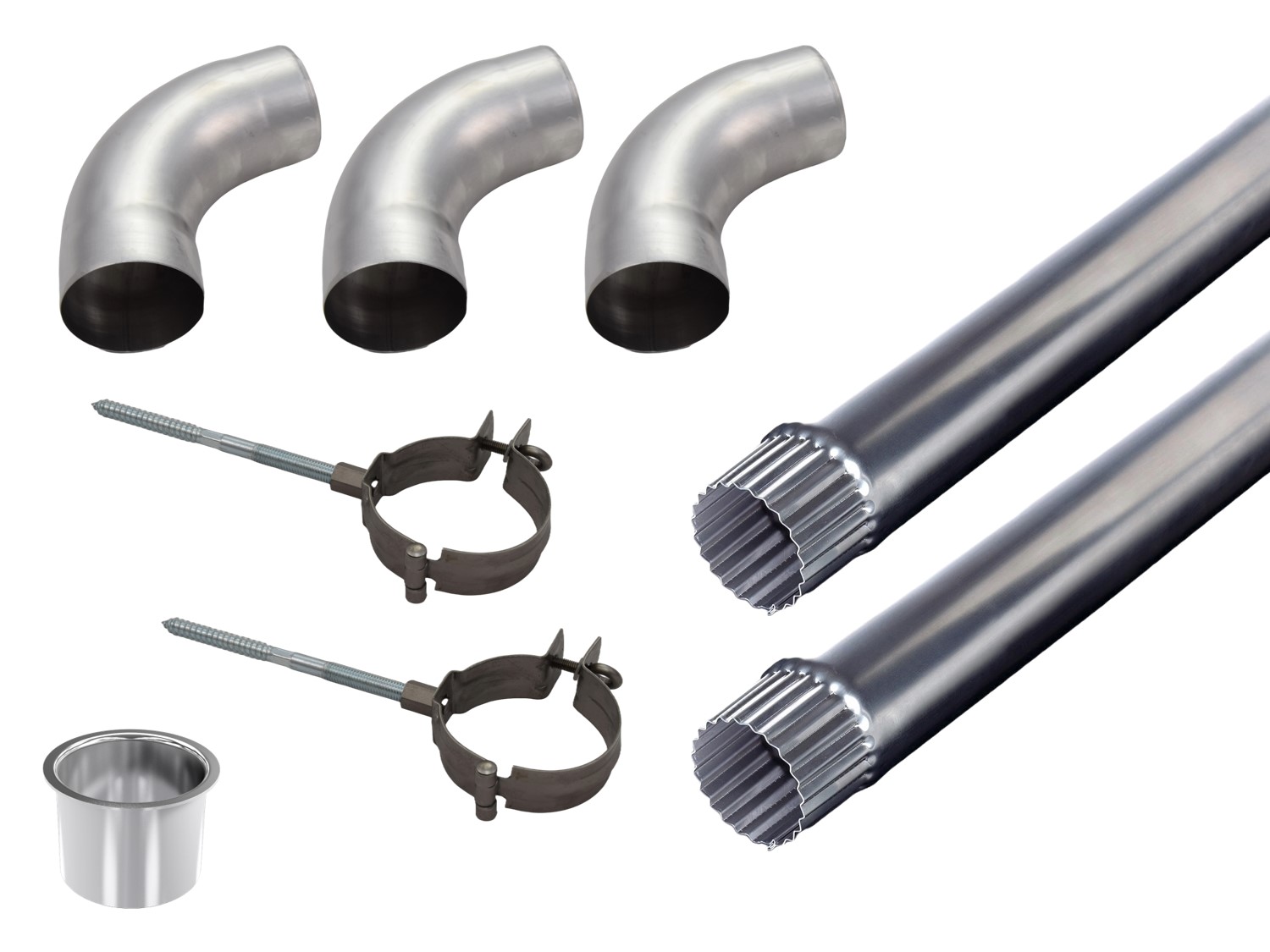 Alu-Fallrohr Komplettset mit Wasserablauf Pressblank weiß anthrazit Alu-Fallrohr Komplettset mit Wasserablauf Pressblank weiß anthrazit