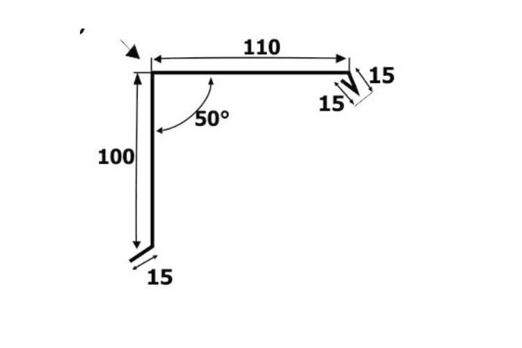Ortgangblech 100 x 110 mm oder 150 x 150 mm – Länge 2 m – 25 µm Polyester