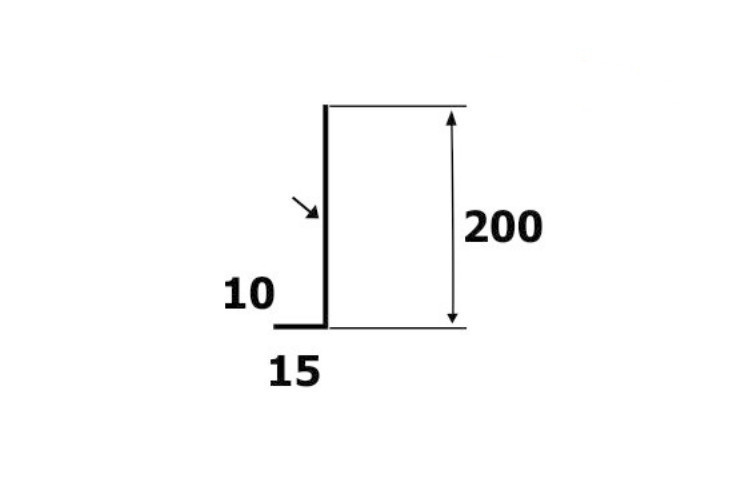 Seitliches Ortgangblech 185 mm – Länge 2 m – 25 µm