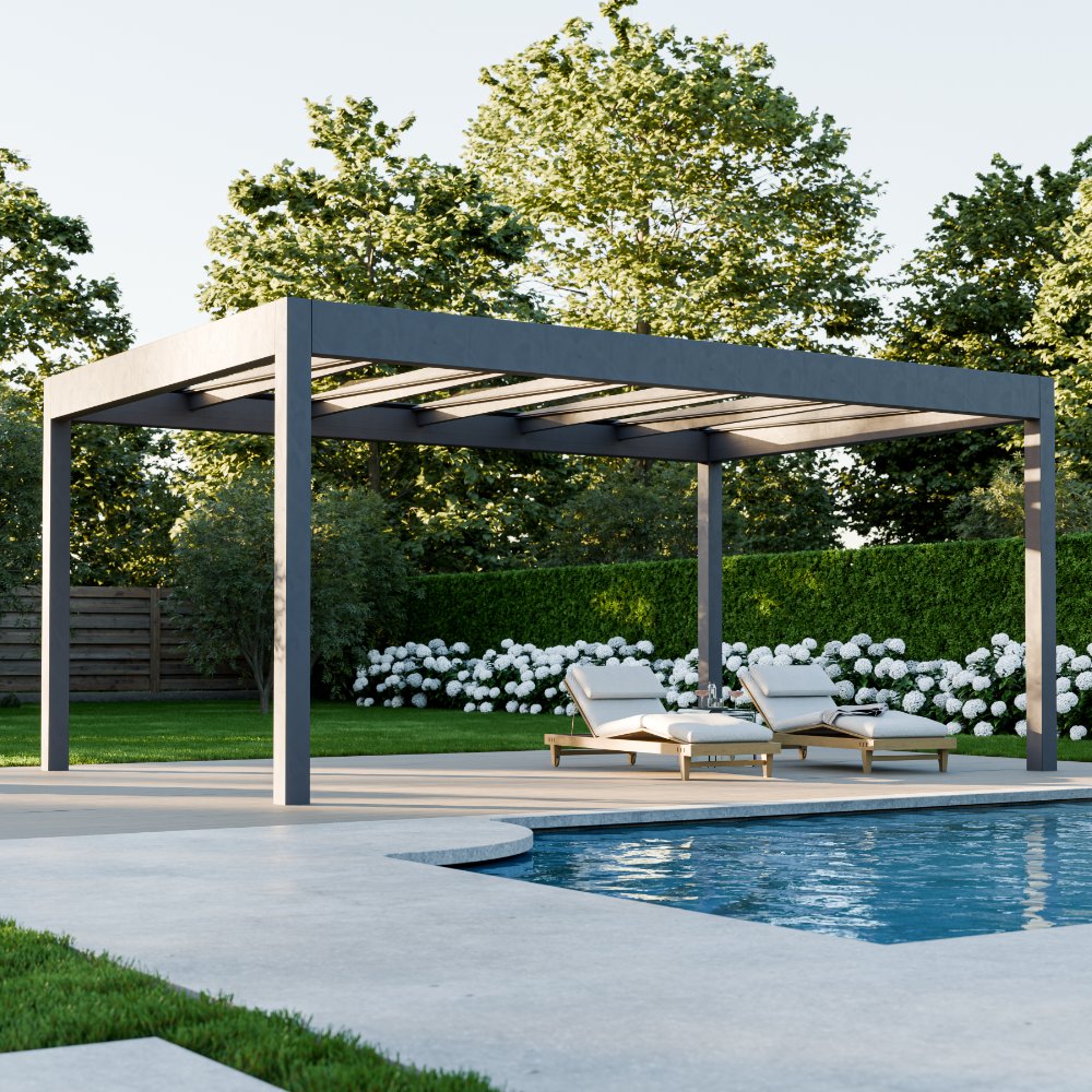 Freistehende Terrassenüberdachung aus Alu mit Glasdach ca. 3x3m PINELA GLASS