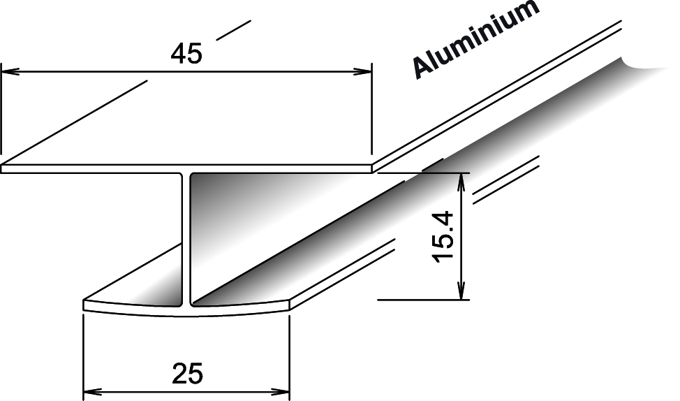 H-Profil Aluminium für Kömapan® Nut- und Federprofile