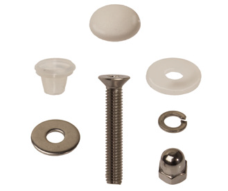 Befestigungssatz-mit-Schraube Befestigungssatz Schrauben für Kronoart und Kronoplan Schichtstoffplatten (VPE 100 St.)