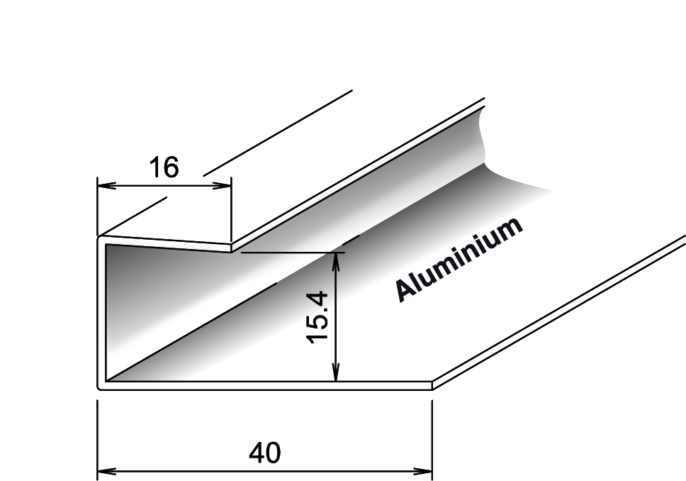 Abschlussprofil Aluminium für Kömapan® Nut- und Federprofile