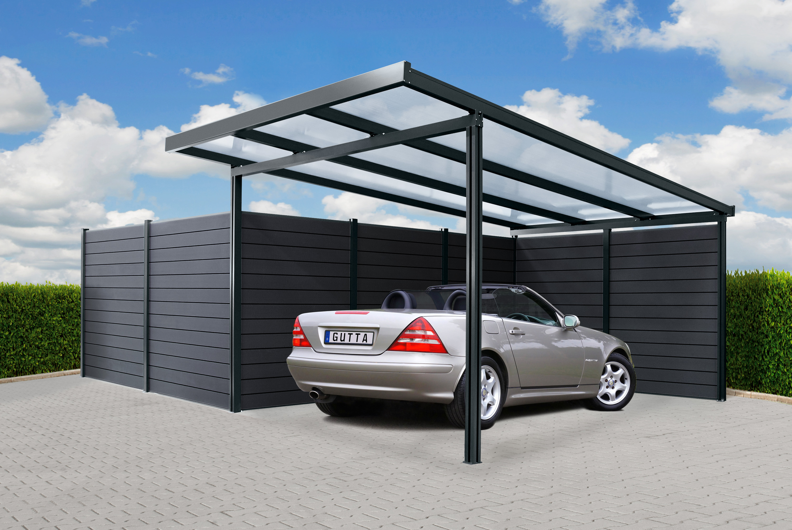 Carport Weiß RAL 9016 Mit VSG Klar Glas 8mm In