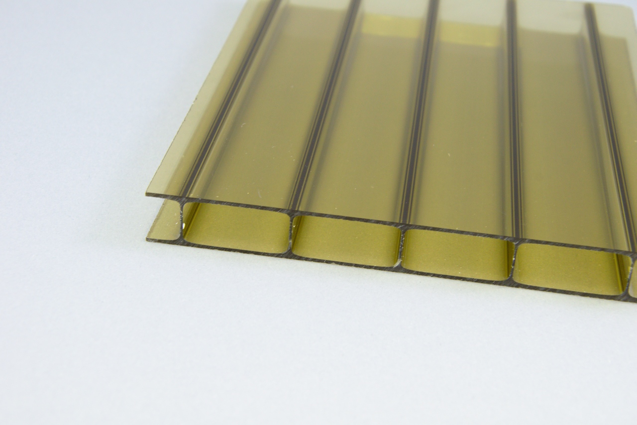Stegplatten Highlux®/R-Glas® Acrylglas 16mm, Bronze, Struktur 2 Fach, 32mm Stegabstand