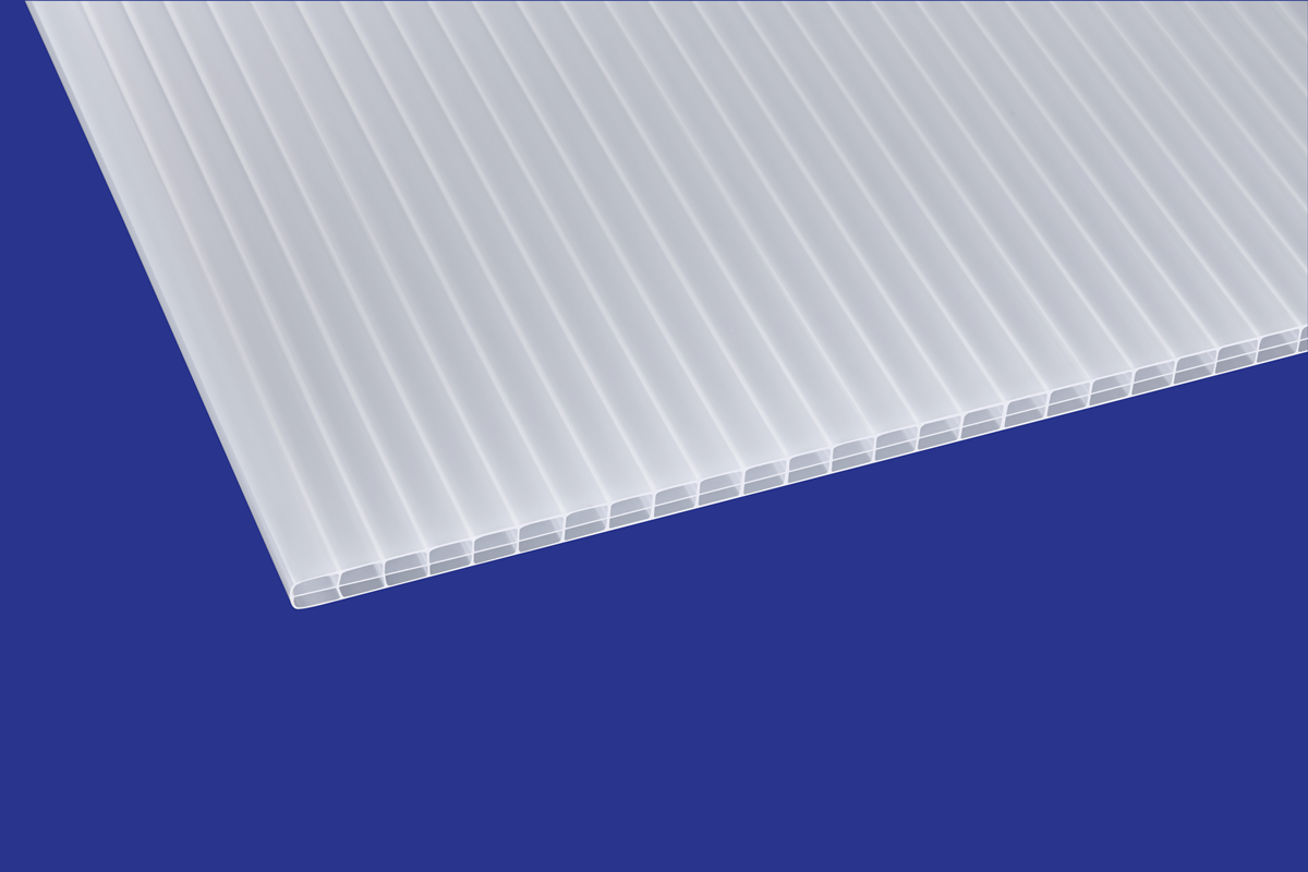 Polycarbonat Doppelstegplatten 16mm opal ECO Steg 3-Fach, 16/25/3