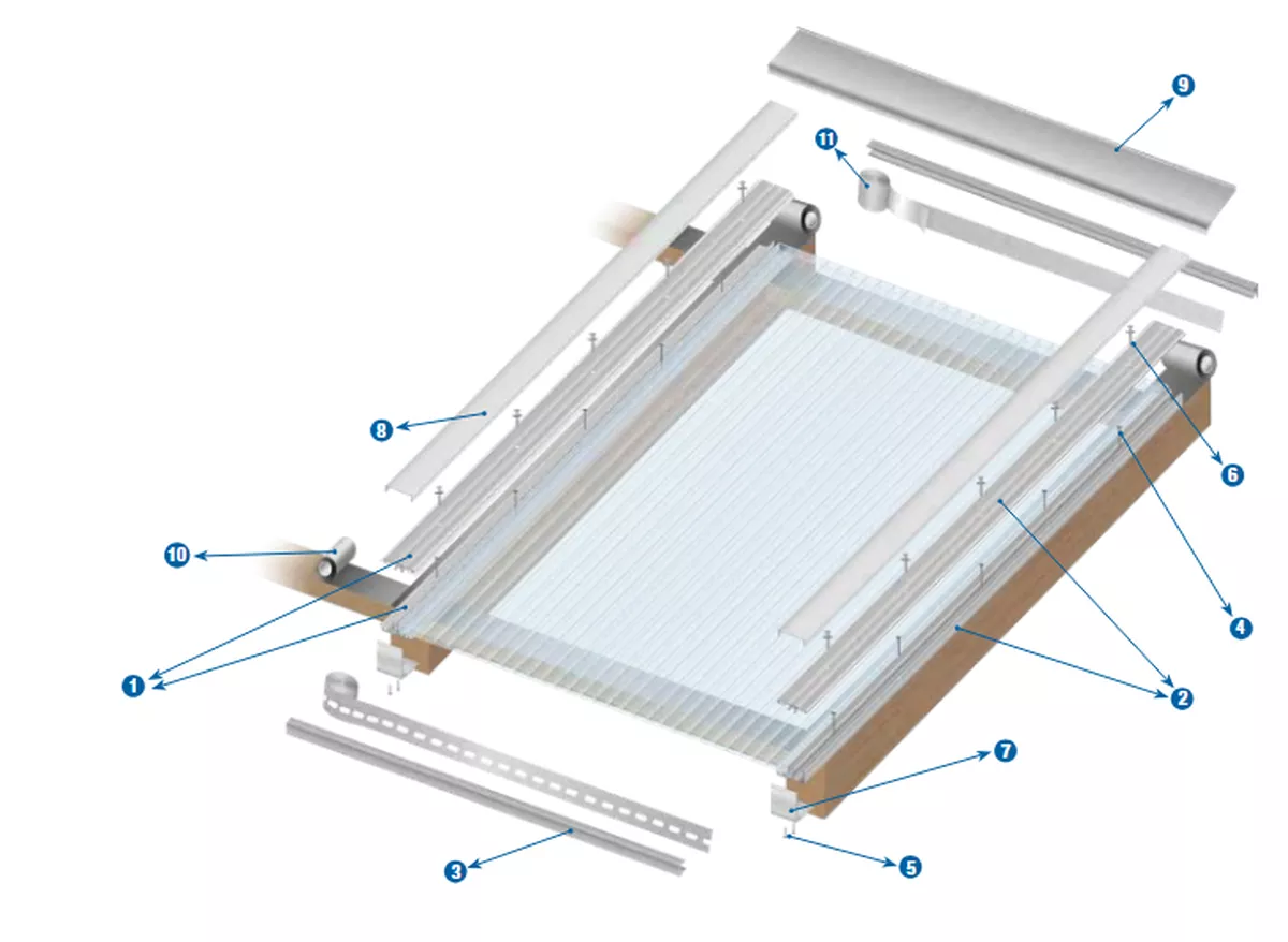 Terrassenüberdachung selber bauen – typischer Aufbau mit Doppelstegplatten und Alu-Profilen