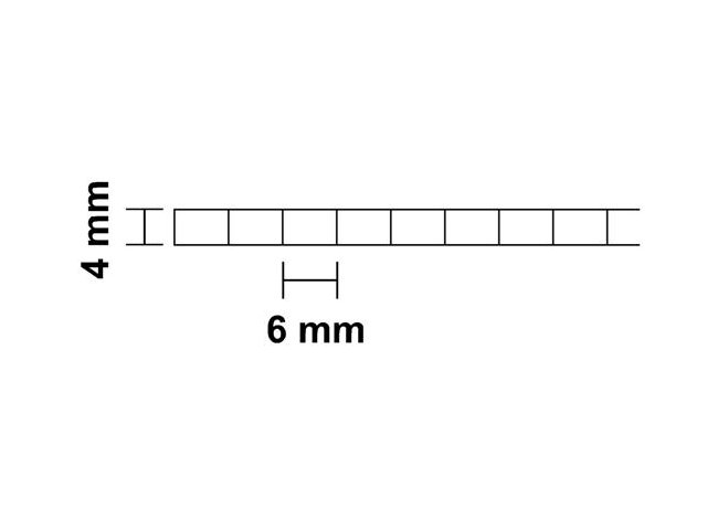 Stegplatte aus Polycarbonat, 4mm stark, klar, Steg 2 Fach, 4/6 Details