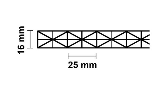 Stegplatte Polycarbonat X-Struktur 16mm Opal