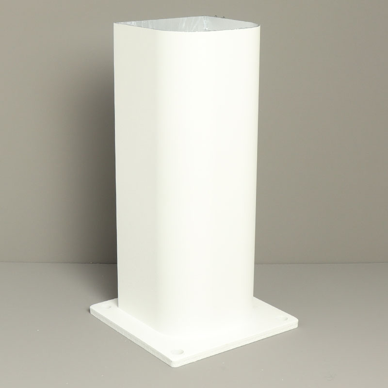 PfosthalbrundFPverlehrsweiss Pfosten halbrund mit Fußplatte Anthrazit 110x110x2500mm